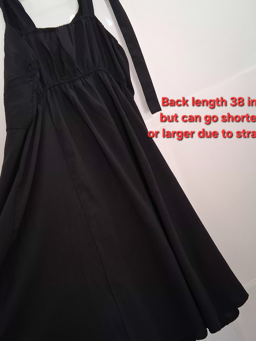 SHEIN P2p 20.5in Black Tie-Shoulder Maxi Dress Size Fit Large - Picture 7 of 8